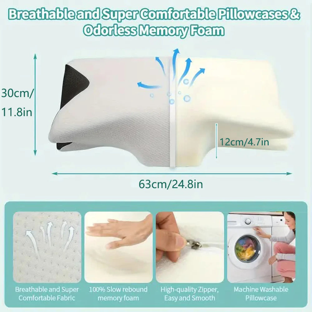 Lumbar Solutions Butterfly Sleep Memory Neck Pillow