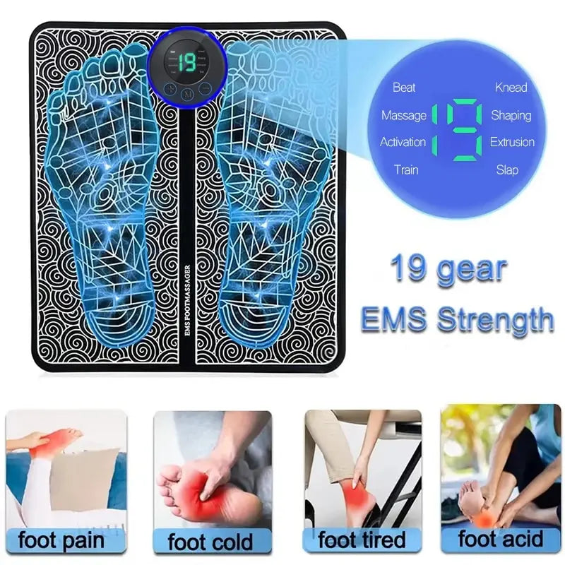 Lumbar Solutions Foot Massager Stimulation Pad Electric Foot Massage With Remote