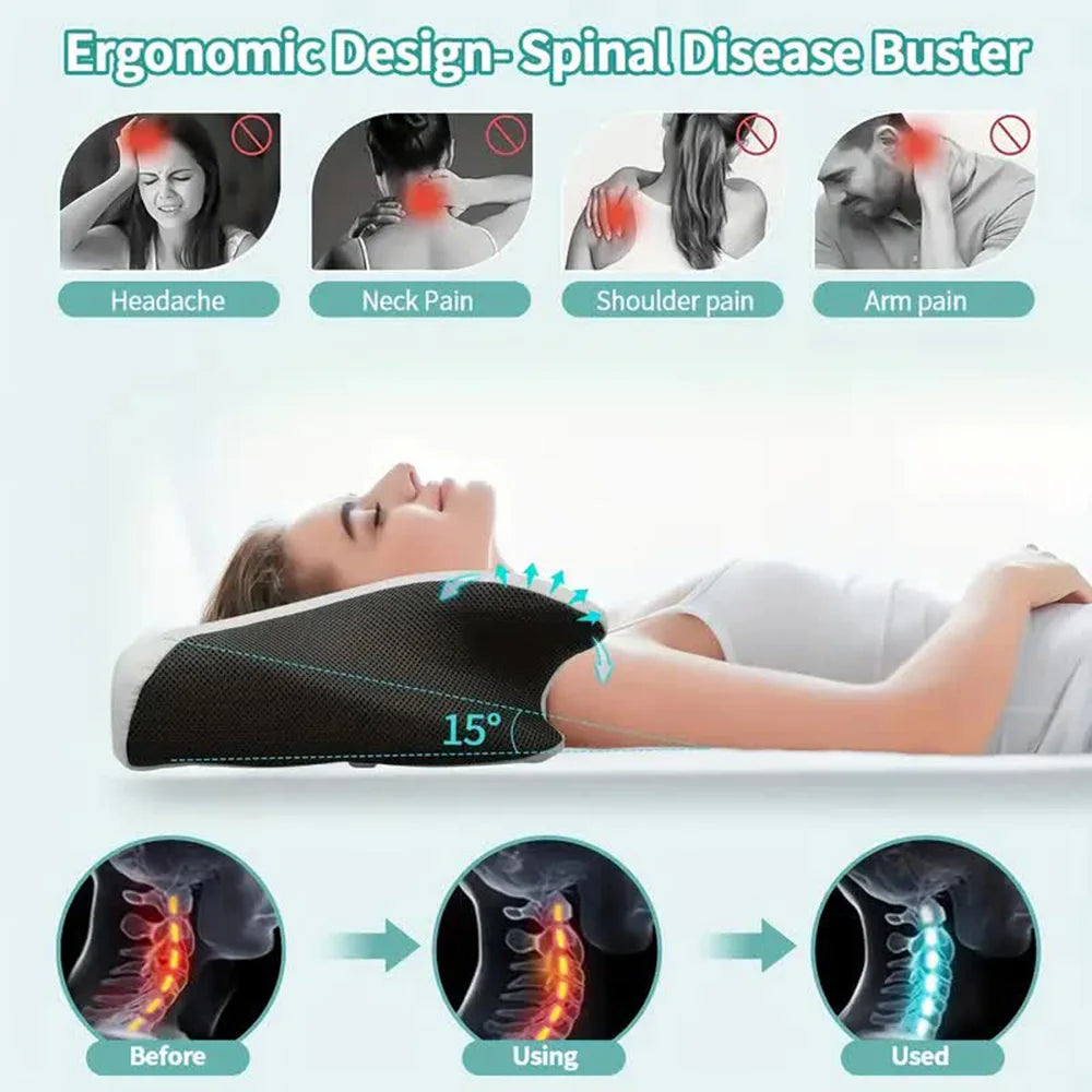 Lumbar Solutions Butterfly Sleep Memory Neck Pillow