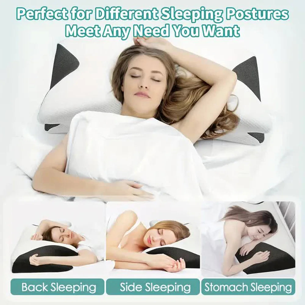 Lumbar Solutions Butterfly Sleep Memory Neck Pillow